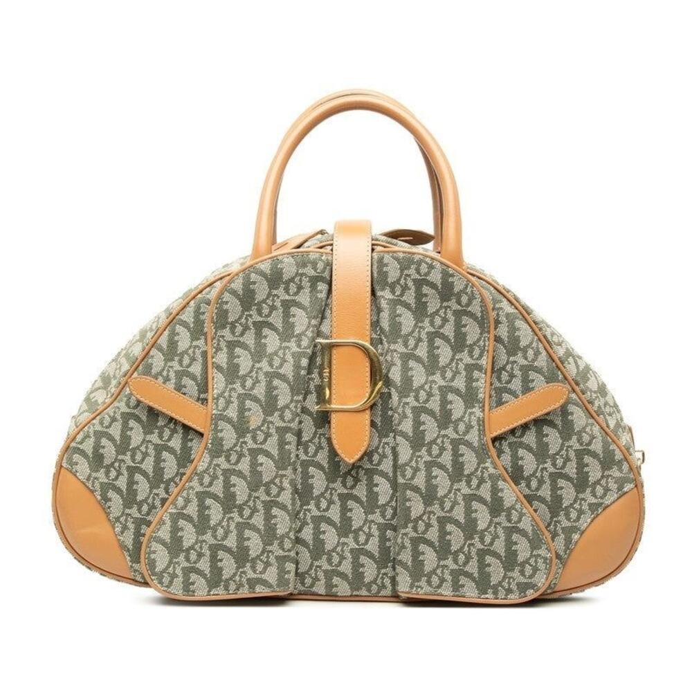 Dior Trotter Double Saddle Bag Jacquard Handbag Green